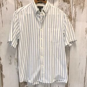 Saddlebred Men's Blue striped Short Sleeve Shirt